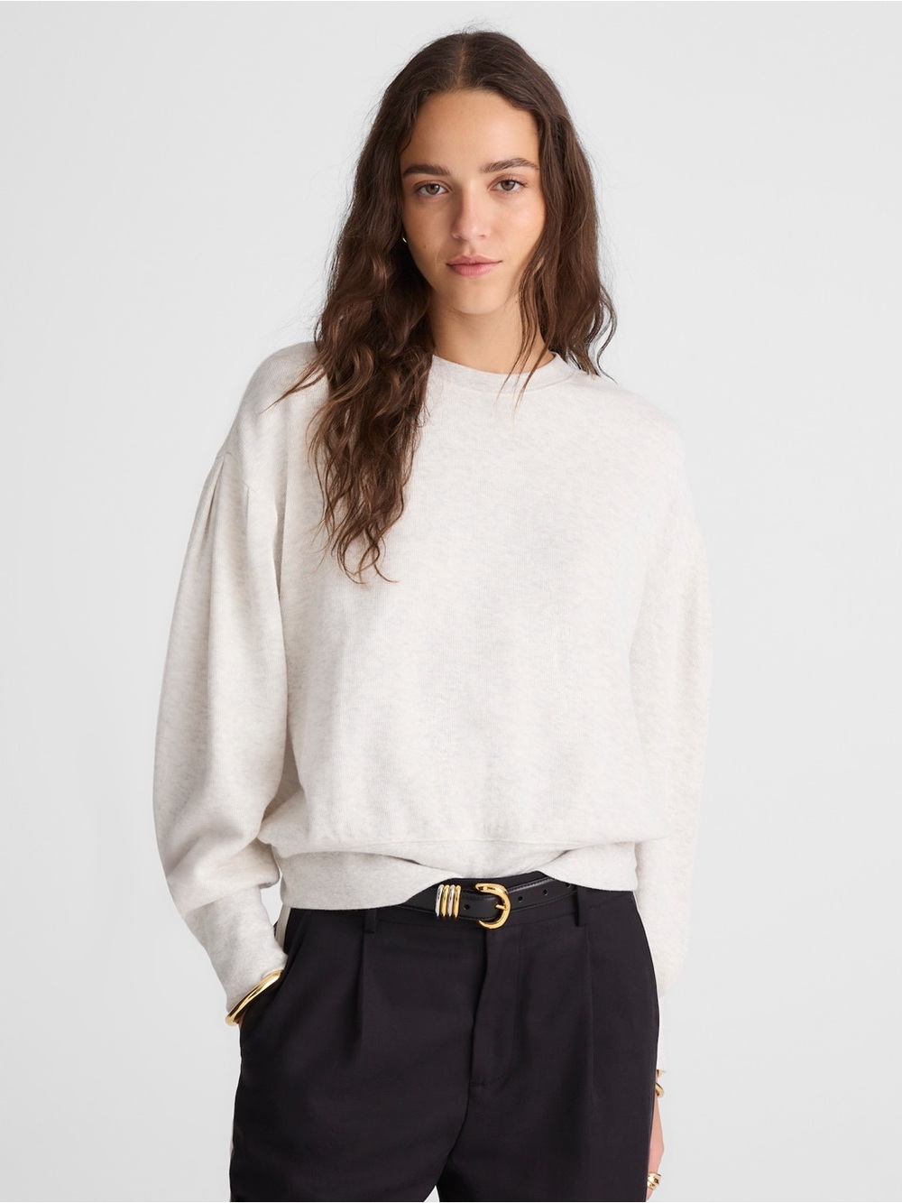Madewell Double-Faced Puff Sleeve Sweatshirt